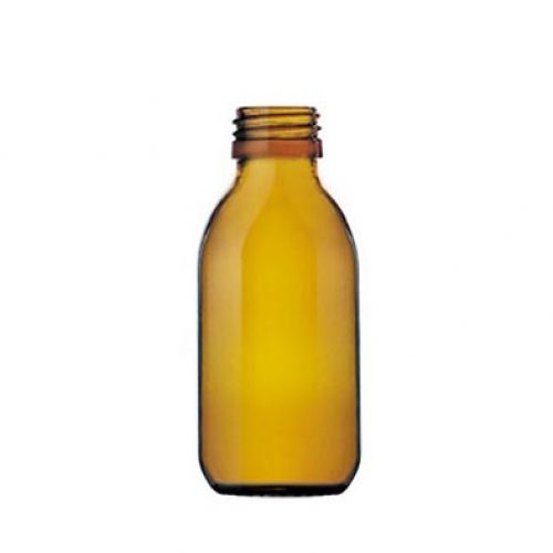 Frasco vidrio topacio 100 ml con cuello ancho DIN28 para cosmética natural