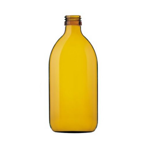 Frasco de vidrio cuello ancho 500 ml con rosca PFP28 para cosmética natural