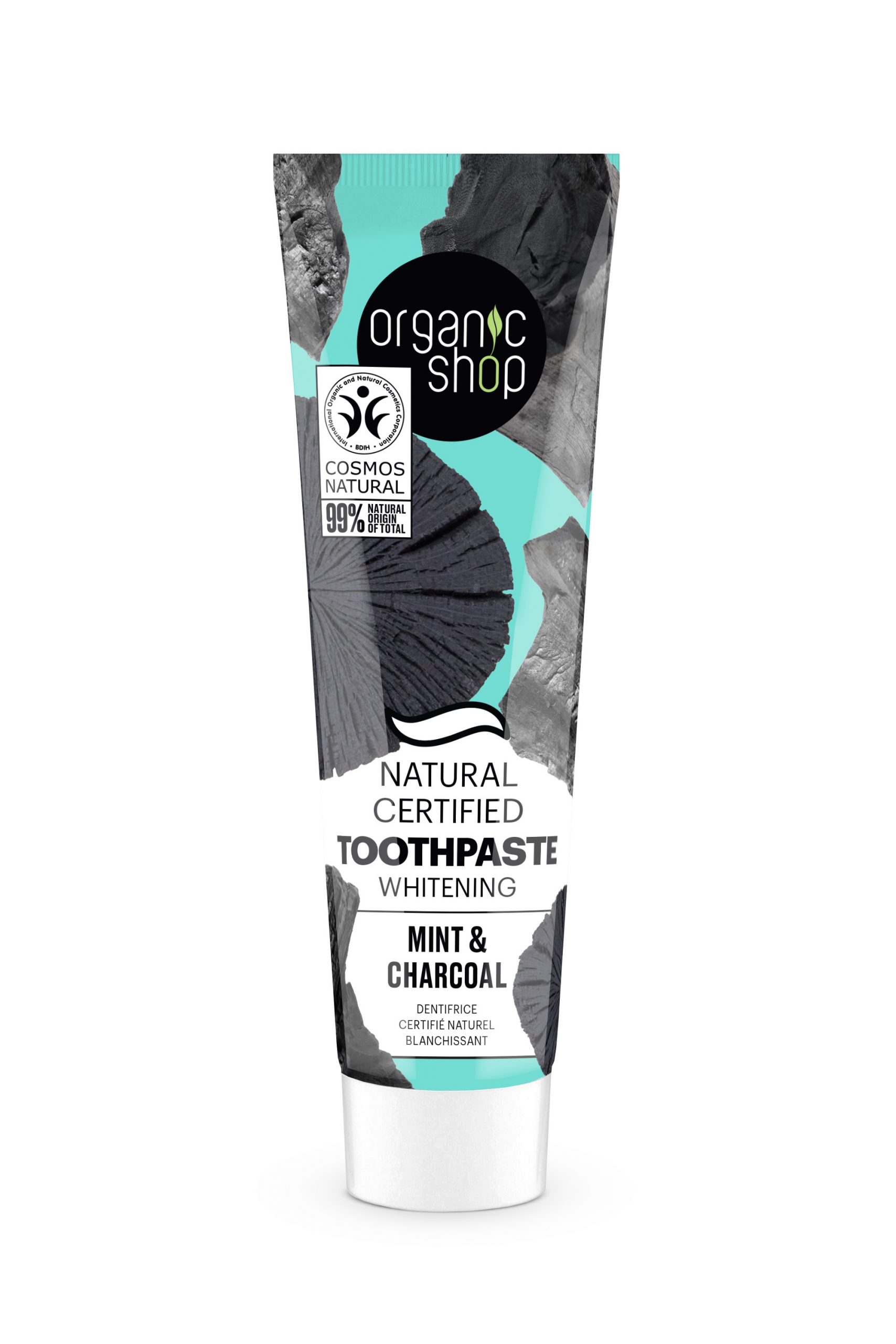 ORGANIC SHOP - Pasta de dientes Blanqueante certificada Carbon y Menta 100 G 3