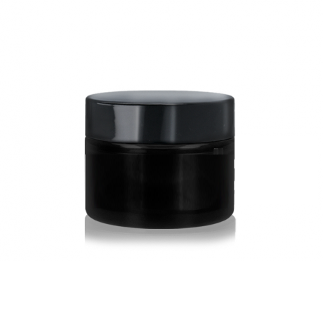 Tarro de vidrio negro para cremas Tapa negra 30ml