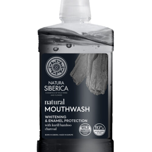 Enjuague bucal natural Carbón de bambú de Kuril, Blanqueante y Protector del esmalte - 520 ml