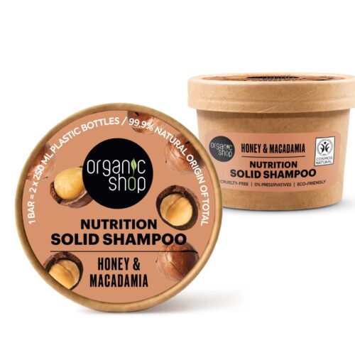 ORGANIC SHOP - Champu solido Nutritivo de Miel y Macadamia  60g