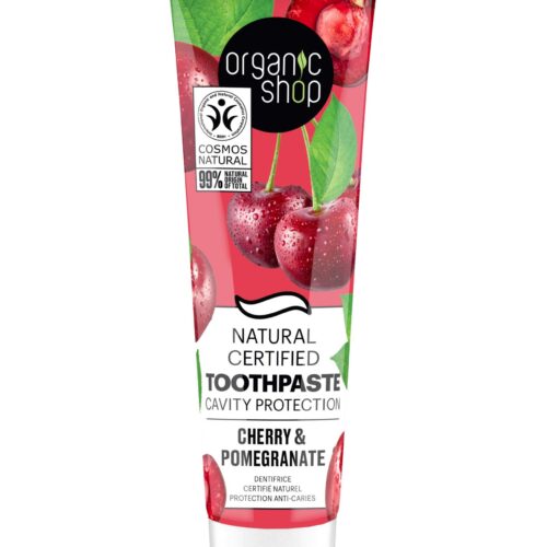 ORGANIC SHOP -  Pasta de dientes certificada Cereza y Granada Anticaries 100 G