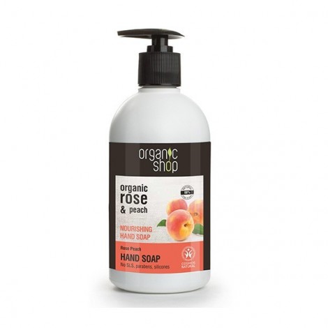 ORGANIC SHOP - Jabon de manos nutritivo Rosa y Melocoton 500 ml