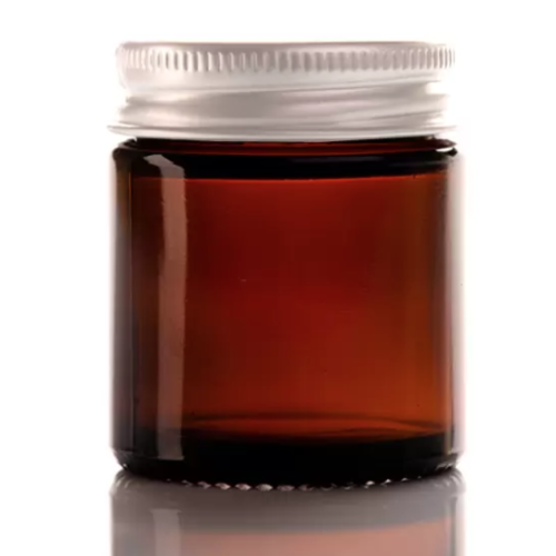 Tarro de vidrio ambar con tapa de Aluminio 60ml
