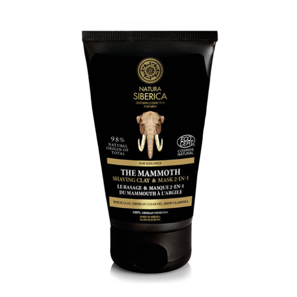 Arcilla afeitado perfecto 2 en 1 Jabón y Mascarilla, El mamut - 150 ml