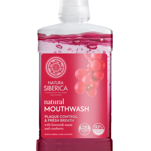 Enjuague bucal natural Schizandra & Arándano Rojo, Control de la placa y aliento Fresco - 520 ml