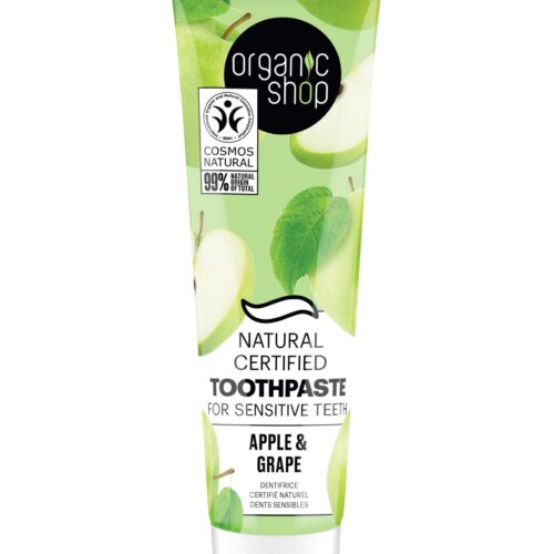 ORGANIC SHOP -  Pasta de dientes certificada Uva y Manzana para Sensibilidad Dental 100 G