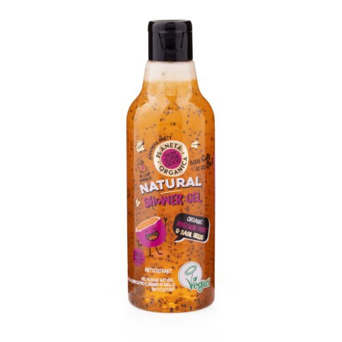 GEL DE DUCHA NATURAL DE FRUTA DE LA PASIÓN ORGÁNICA Y SEMILLAS DE ALBAHACA - 250ml