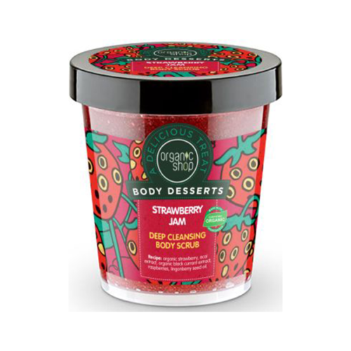 ORGANIC SHOP -Exfoliante corporal de limpieza profunda mermelada de fresa 450 ml