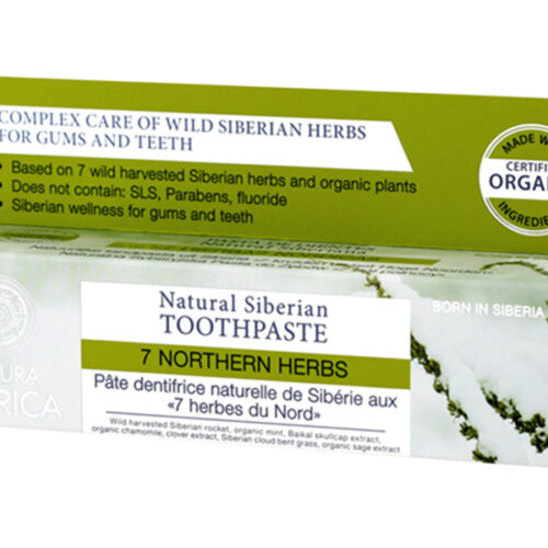 PASTA DE DIENTES NATURAL SIBERIANA, 7 HIERBAS NÓRDICAS, 100 GR