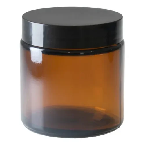Tarro de vidrio Ambar tapa negra 100ml