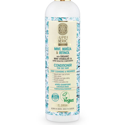 BÁLSAMO CAPILAR PROFESIONAL MENTA, ABEDUL Y RETINOL, PARA CABELLO GRASO, 400ML