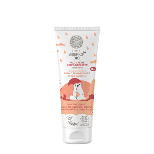 Crema talco orgánica bebé Natura Siberica 75ml — efecto calmante después del baño