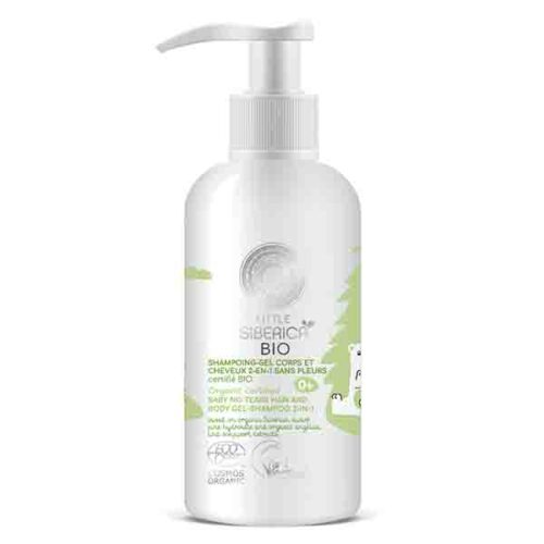Champú orgánico bebé sin lágrimas 250ml Natura Siberica Little Siberica — gel 2 en 1 para cabello y cuerpo delicado