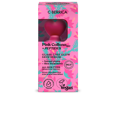 Sérum facial iluminador Glass Skin Natura Siberica Pink Calluna 30ml efecto glass skin — Cosmética Orgánica Canarias