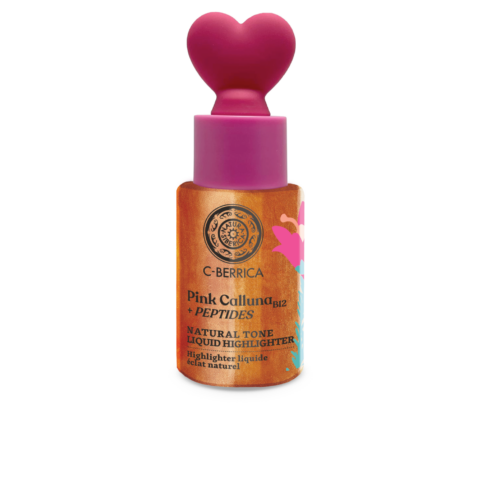Iluminador Natura Siberica efecto glow natural con tono champagne, fórmula hidratante 30ml
