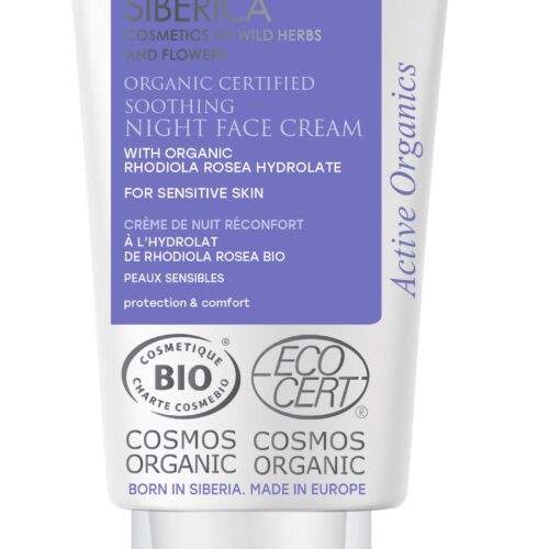 CREMA DE NOCHE FACIAL CALMANTE CERTIFICADA ORGÁNICA PARA PIEL SENSIBLE, 50 ML