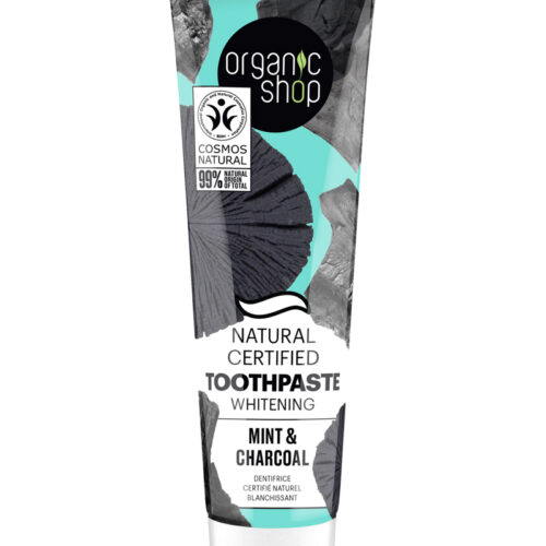 Pasta de dientes blanqueante natural con carbón de bambú y menta orgánica, 100g