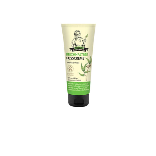 Crema para pies Oma Gertrude 75ml con eucalipto orgánico para hidratación intenso y regeneración de grietas
