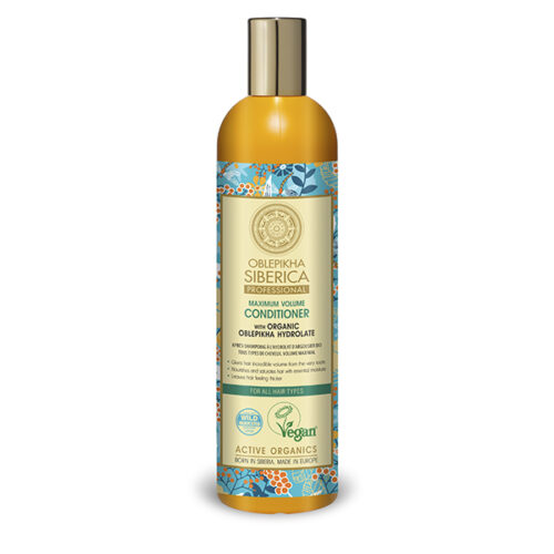 ACONDICIONADOR CON HIDROLATO DE OBLEPIKHA PARA TODO TIPO DE CABELLO, VOLUMEN MÁXIMO, 400 ML