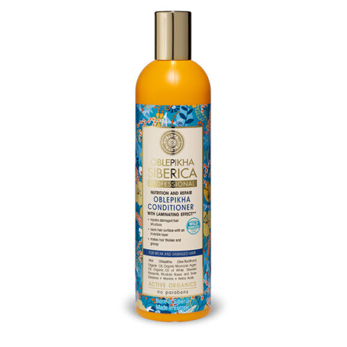 ACONDICIONADOR CON HIDROLATO DE ESPINO AMARILLO ORGÁNICO PARA CABELLO DÉBIL Y DAÑADO, NUTRICIÓN Y REPARACIÓN, 400 ML