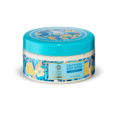 MANTECA CORPORAL CON HIDROLATO DE ESPINO AMARILLO ORGÁNICO, NUTRITIVA, 300 ML