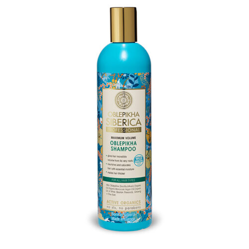 CHAMPÚ CON HIDROLATO DE ESPINO AMARILLO ORGÁNICO PARA TODO TIPO DE CABELLO, VOLUMEN MÁXIMO, 400 ML