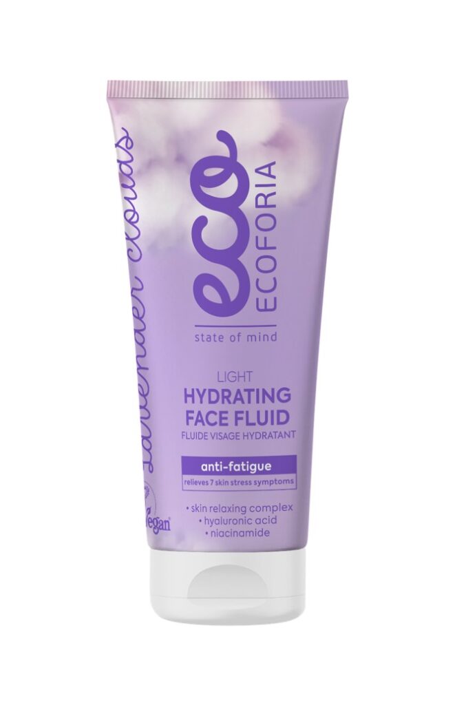 Fluido facial hidratante Ecoforia Lavender Clouds 50ml para piel grasa y poros obstruidos