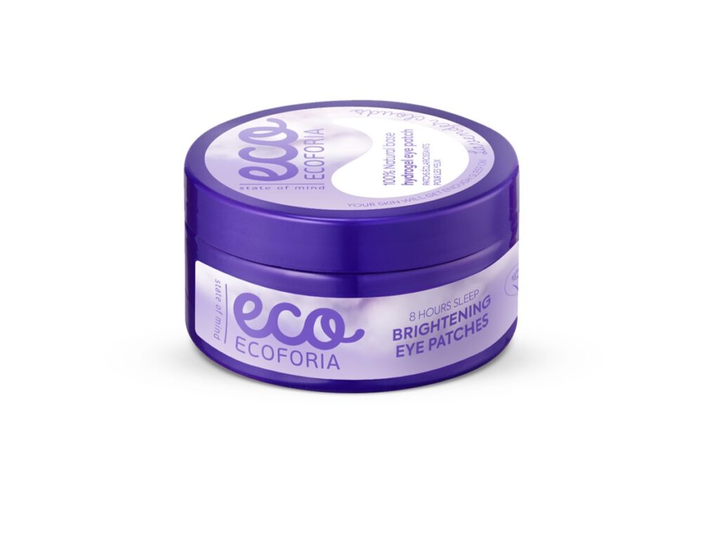 Parches contorno ojos Ecoforia iluminadores 8 Hours Sleep, 60 piezas orgánicas para reducir ojeras