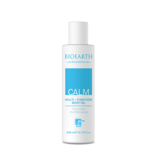 Aceite Corporal Sensitive Calm 200ml en botella con dispensador, fórmula natural multifunción para hidratación