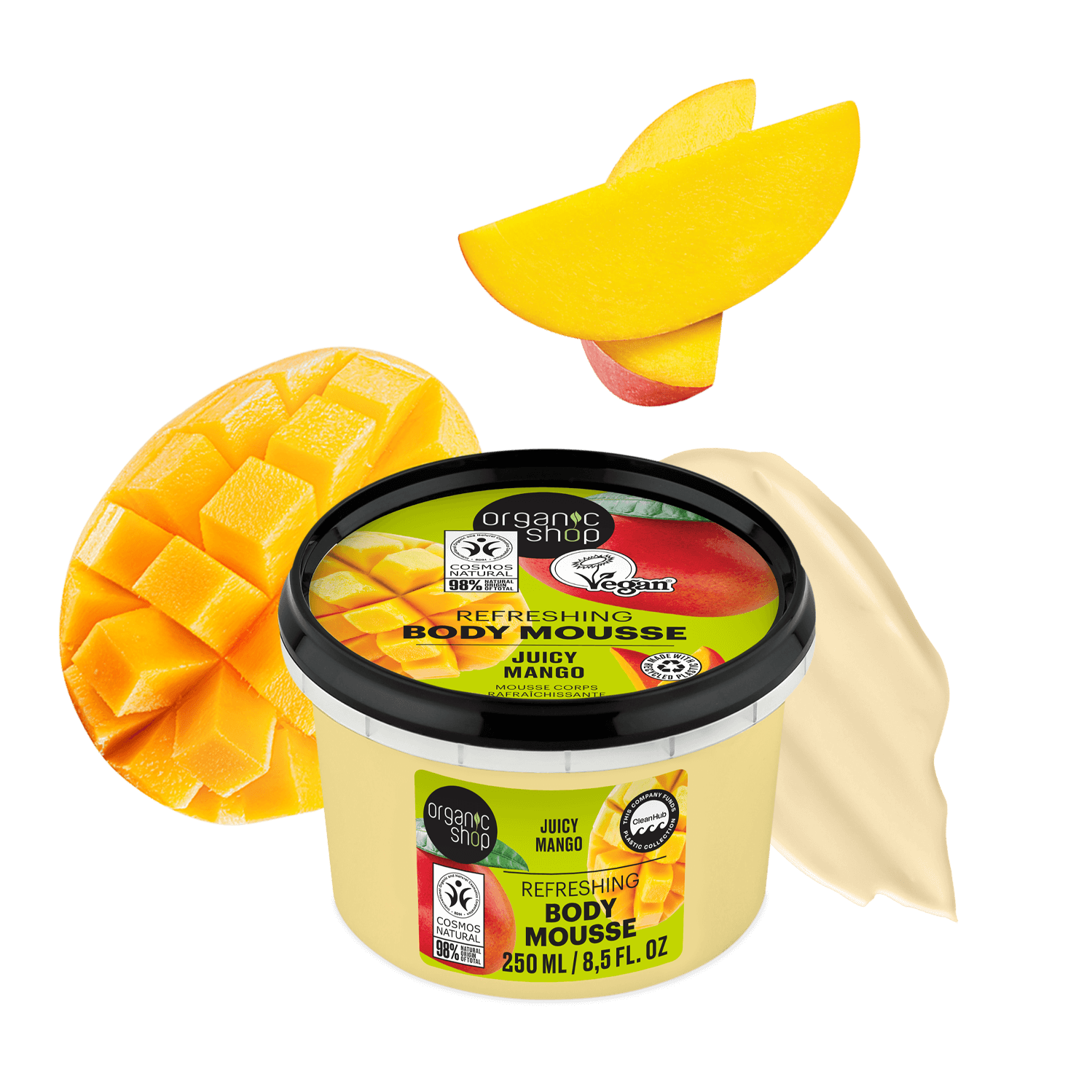Mousse corporal Juicy Mango de Organic Shop en envase de 280 ml
