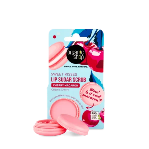 Exfoliante Labial Cherry Macaron de Organic Shop