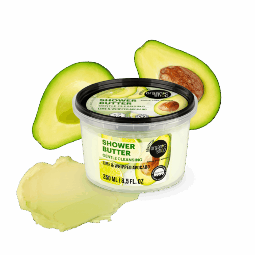 Manteca de ducha de aguacate y lima de Organic Shop, 250 ml
