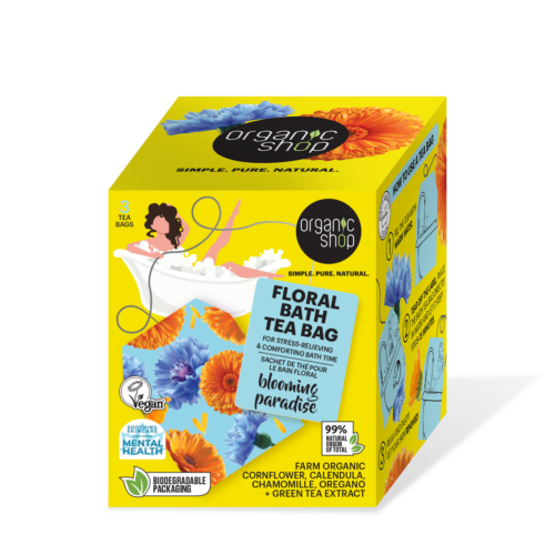 Bolsitas de té de baño Organic Shop Blooming Paradise con flores de caléndula y flor de maíz