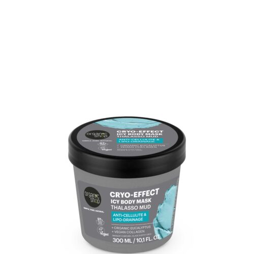 Frasco de 300 ml de mascarilla corporal de barro efecto frío Organic Shop con barro mineral marino