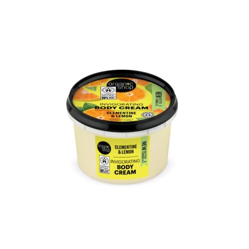 Crema corporal vigorizante Organic Shop clementina y limón 250 ml