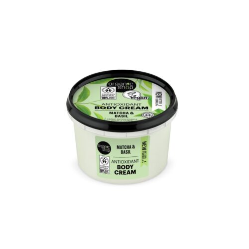 Crema corporal antioxidante Organic Shop con matcha y albahaca 250 ml