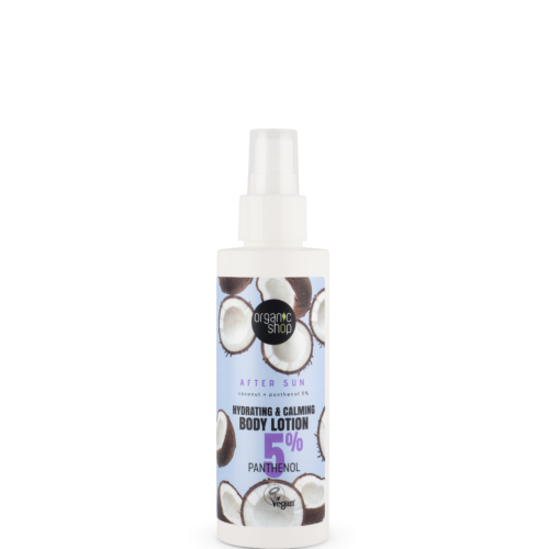 Loción corporal aftersun Organic Shop con pantenol 5% y aceite de coco, 150 ml