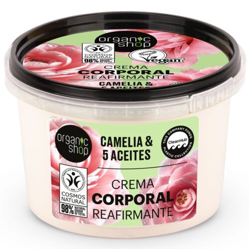 Crema corporal reafirmante camelia Organic Shop 250 ml con aceite de camelia orgánico