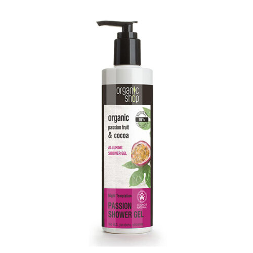 Gel de ducha Organic Shop Pasión y Seducción con fruta de la pasión y cacao, 280 ml