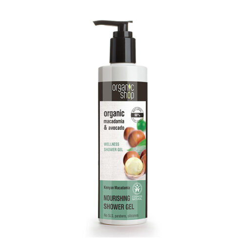 Gel de ducha nutritivo macadamia aguacate de Organic Shop, 280 ml