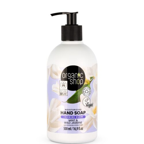 Jabón de manos hidratante jazmín y menta de Organic Shop, 500 ml